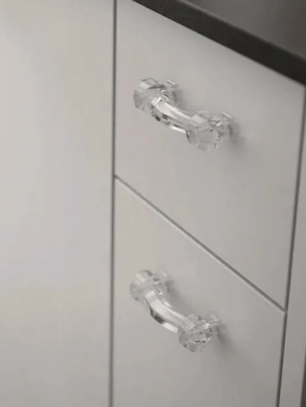 Set Of 5 Clear Glass Drawer Handle Pull